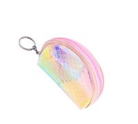 VALICLUD 3 Pcs Holographic TPU Coin Purse with Zipper Maiden Style Fish Scales Pattern Wallets for Women Small Handbags for Cards Cash Lipstick Semicircle Trapezoidal Square Designs