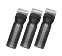 VALICLUD 3 pcs Root Comb Applicator Bottles Plastic Hair Dye Scalp Applicator for Salon Home Use with Graduated Scale Reusable Design