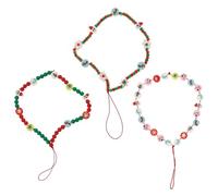 VALICLUD 3 Pieces Christmas Phone Hanging Decor Set Detachable Short Ropes, Multi-Style Phone Lanyards for Smartphones, Wrist Rope Accessories for Festive Use