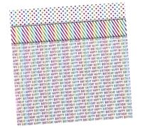 VALICLUD 3 Rolls Decorative Happy Birthday Wrapping Paper Sturdy Wrap for Party Favors Includes Delicate Patterns for Candy and Ornaments