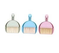 VALICLUD 3 Sets Mini Desktop Cleaning with Dustpan and Keyboard Brush Small Table Sweeping Broom Trio in Blue Green Pink for Household Dust Removal and Compact Storage