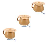 VALICLUD 3 Sets Portable Urine Bucket with Lid Durable Bedside Urinal for Home Hospital Use Includes Cleaning Brush for Elderly Disabled Practical Spittoon Toilet for Emergencies
