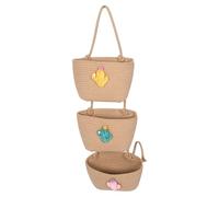 VALICLUD 3-Tier Hanging Storage Basket Woven Cotton Rope Macrame Wall Hanging Organizer Over The Door Storage Solution for Bathroom Kitchen Home