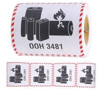 VALICLUD 300pcs Battery Sticky Labels Battery Transport Labels Lithium Warning Stickers Shipping Caution Fire Safety Warning Coated Adhesive Sticker for Fire Safety Situations