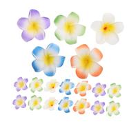 VALICLUD 30pcs Artificial Hawaiian Plumeria Hair Clips Faux Tropical Flower Barrettes in White Edged Orange Orange Blue Purple Green Secure Hold Summer Beach Party Hair Accessories for