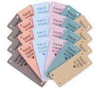 VALICLUD 30pcs Assorted Colour Microfiber Labels for Clothes with Rectangle Shape, Handmade Reusable Embossed Tags for Sewing on Jewellery and DIY Garment Accessories