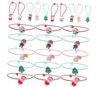 VALICLUD 30pcs Christmas Hair Elastics for Soft No Damage Ponytail Holders High Elasticity Colorful Hair Bands for Holiday Parties and Daily Wear Gentle Little Girl Accessories