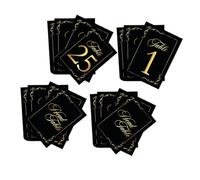 VALICLUD 30Pcs Double Sided Foil Table Number Cards for Weddings Events Restaurants Elegant Black Gold Design for Guest Seating and Fast Service