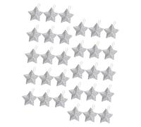 VALICLUD 30Pcs Glitter Star Pendants Christmas Hanging Ornaments Gold Silver Star Design Decor for Xmas Tree Party Wreaths Home and Festive Holiday Decoration