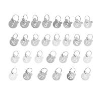 VALICLUD 30pcs Keychain with Number Stainless Steel Pendant Plate Number Coding Tags Blank Stainless Steel Keychain Tag Silver