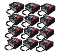 VALICLUD 30pcs Non-woven Small Tote Bags with Handles Reusable Party Favor Candy Bags for Birthday Events Lightweight Colorful Printed Treat Pouches