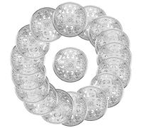 VALICLUD 30pcs Silver Metal Button for Clothes 25mm Hollow Design Creative Sewing Fastener for Jackets and Leather Craft Manual Decor Use, Will Not Rust Sturdy Flat Metal Button