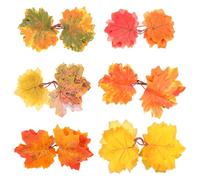VALICLUD 30pcs Simulation Maple Leaf Fall Leaves DIY Decorative Autumn Garland Craft Supplies for Thanksgiving Party Wreaths and Home Decor