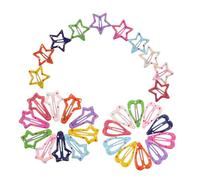 VALICLUD 30pcs Star and Heart Hair Barrettes Lightweight Hollow Snap Clips for Hair Accessories for Parties School and Casual Styles