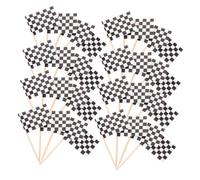 VALICLUD 360pcs Black and White Checkered Flag Cake Toppers Mini Racing Toothpick Flags for Boys Race Car Birthday Party Decorations Cupcake Picks for Themed Events