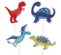 VALICLUD 36pcs Dinosaur Cake Decoration Paper Cupcake Toppers Creative Assorted Colour Cartoon Cake Picks for Birthday Party Imaginative Play Assorted style
