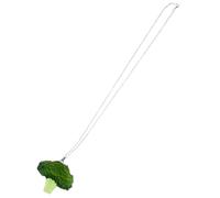 VALICLUD 3D Realistic Broccoli Pendant Necklace for Women Vegan Vegetable Jewelry Decorative Statement Drop Necklace for Daughters Trendy Clavicle Chain