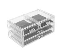 VALICLUD 3Layer Acrylic Dustproof Makeup Organizer with Transparent Desktop Cosmetic Box for Jewelry Brushes and Skincare Stylish Storage for Home and Office