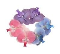 VALICLUD 3Pair Detachable Butterfly Orchid Flower Shoe Clips for Women Stylish Breathable Sandal Buckles in Blue Deep Purple and Dark Pink High Heel Charms for Wedding Party Beach and