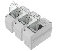 VALICLUD 3pcs 2 Way Circuit Breaker Distribution Box with Ip65 Abs Dustproof Enclosure, Strong Structure and Window, Suitable for Outdoor and Commercial Electrical Power Management