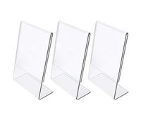 VALICLUD 3Pcs Acrylic Sign Display Holder Clear Tabletop Menu Stand for Document Picture and Advertisement Display Scratch Resistant Design for Restaurants Offices and Events