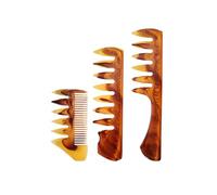 VALICLUD 3pcs Amber Hair Comb Set Professional Men’s Styling Fork Combs Hairdressing Accessories for Salon and Home Use