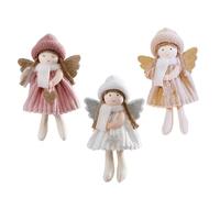 VALICLUD 3pcs Angel Shape Christmas Hanging Doll Ornaments Cute Xmas Tree Decorations for Fireplace Table Shelf Stair Handrail Pink White Rose Gold Pendants