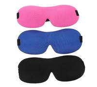 VALICLUD 3Pcs Assorted Color Sleep Eye Masks Breathable Blackout Blindfolds for Travel Comfortable Ear Hook for Men Women