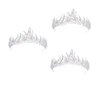 VALICLUD 3pcs Baroque Crown Wedding Headdress Charming White Headwear for Photography Party Unique Hair Ornament for Women for Brides Special Occasions