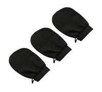 VALICLUD 3pcs Black Bathing Scrubbing Gloves Dead Skin Cell Remover Mitts Single Layer Rough Texture Skin Massage Exfoliating Gloves for Shower and Spa