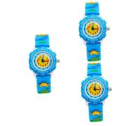 VALICLUD 3pcs Boys and Girls Watch Cartoon Dinosaur Students Silicone Quartz Accurate Timepiece