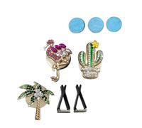 VALICLUD 3pcs Car Air Vent Aromatherapy Clips with Hawaiian Palm Flamingo and Cactus Designs Decorative Car Air Freshener Outlet Clips
