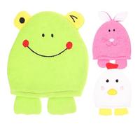 VALICLUD 3pcs Cartoon Animal Shape Bath Foaming Mittens Body Exfoliating Gloves Soft Polyester Towel Cloth Comfortable to Hold Fits Most Adult Palms Suitable for Shower and Style