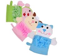 VALICLUD 3Pcs Cartoon Bath Mitt Bath Gloves with Cute Patterns for Bathing Supplies for Gentle Scrubbing Portable and Lightweight Design for Easy Use