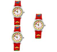 VALICLUD 3pcs Cartoon Dinosaur Watch Students Silicone Quartz Wristwatch Creative Boys and Girls for Outdoor Play and Daily Wear