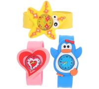 VALICLUD 3pcs Cartoon Silicone Wrist Watches for Students, Lovely Patting Electronic Watch Set with Adjustable Band, Suitable for Boys and Everyday Wear Random Style