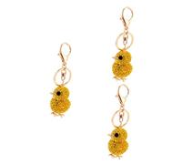 VALICLUD 3pcs Chicken Key Ring Rhinestone Inlaid Creative Hanging Decoration Keychain Charm