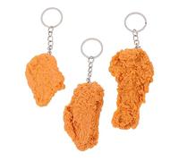 VALICLUD 3pcs Chicken Keychain Soft Toy Keyring Realistic Fried Chicken Design for Adults and Boys and Girls