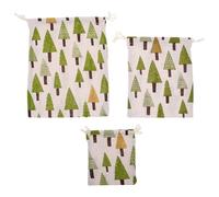 VALICLUD 3pcs Cotton Drawstring Storage Bags Set, Small Medium Large Fabric Organizer Pouches for Clothing, Snacks, Travel and Outdoor Camping Accessories