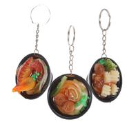 VALICLUD 3pcs Cute Ramen Noodle Keychain Fun Backpack Charms for Boys Imitation Food Key Pendant Unique Boys and Girls and Teens
