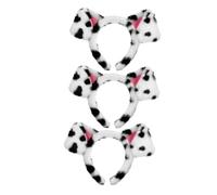 VALICLUD 3PCS Dalmatian Dog Ear Headband Faux Puppy Ear Hair Hoop for Adults Secure Fit Cosplay Party Accessory for Halloween Pet Themed Events