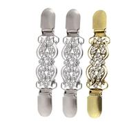 VALICLUD 3pcs Diamond Shawl Clips Retro Collar Fasteners for Sweater Shawl Cardigan Party Accessories for Women