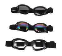VALICLUD 3pcs Dog Goggles for Large Dogs with Adjustable Strap Windproof Fog Motorcycle Pet Sunglasses Colorful UV Protection Lenses Comfortable Ergonomic Fit for Outdoor Sports and Riding