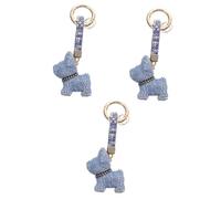 VALICLUD 3pcs Dog Keyring Diamond Craft Keychain Holder for Bag Unique English Bulldog Material