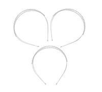 VALICLUD 3pcs Double Rhinestone Wedding Hair Band Shiny Crystal Headpiece for Brides Bridesmaids Elegant for Parties Special Events Sparkling Hair Jewelry Accessory