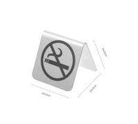 VALICLUD 3pcs Double-sided Stainless Steel No Smoking Table Signs with Easy Installation for Hotel and Countertops, Sl nd Modern Non-smoking Desk Indicators