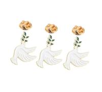 VALICLUD 3pcs Dove Brooch Pin Lightweight Metal Spiritual Bird Symbol Lapel Pins with Olive Branch Design for Mourning Memorial Remembrance Day Accessories for Women and Men