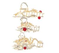 VALICLUD 3pcs Dragon Rhinestone Hair Claws Metal Hair Clips Lightweight Lasting Comfort Elegant Vintage Style for Women Daily Hairstyles and Traditional Attire