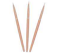 VALICLUD 3pcs Drawing Pen for Nail Art Rose Gold Metal Pen Thin Liner Brush for Manicure and Nail Salon Design