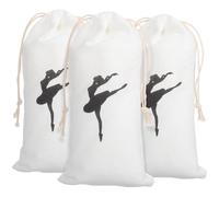 VALICLUD 3Pcs Drawstring Ballet Shoe Bags Cotton Storage Organizer 13X27Cm for Dance Shoes Travel Ballet Carrying Pouch